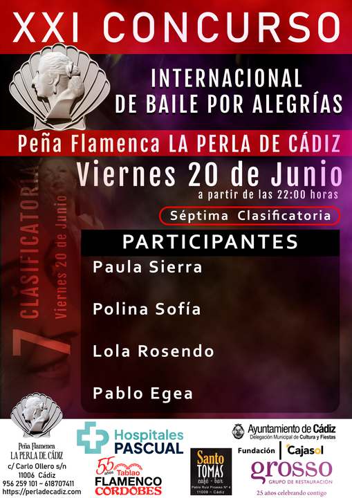  Viernes 20 de Junio, Séptima Clasificatoria del concurso internacional baile por Alegrí­as